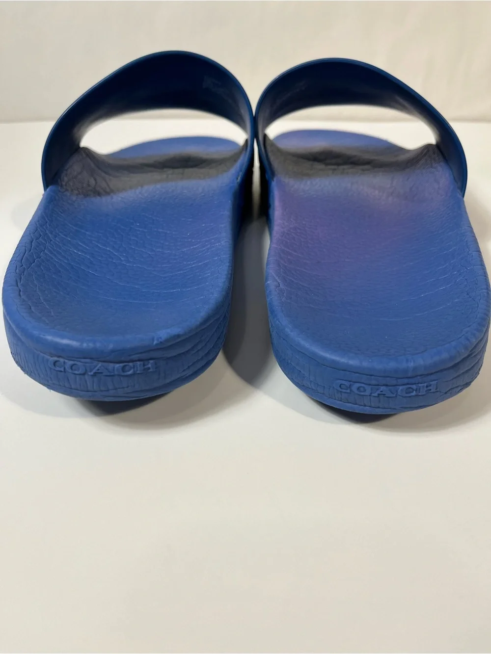 Coach Blue Signature Pool Slides C7092 Monogram Rubber Strap Men’s 12D Blue Coach slides main image 4